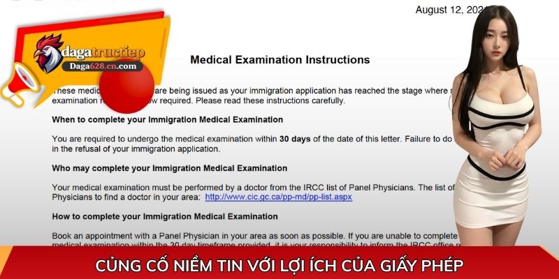 Củng cố niềm tin với lợi ích của giấy phép